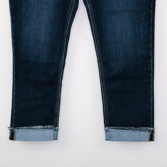 Lee Riders Women's 16M Jeans Indigo Dark Wash Cuffed Crop Distressed NWT N - Picture 5 of 6